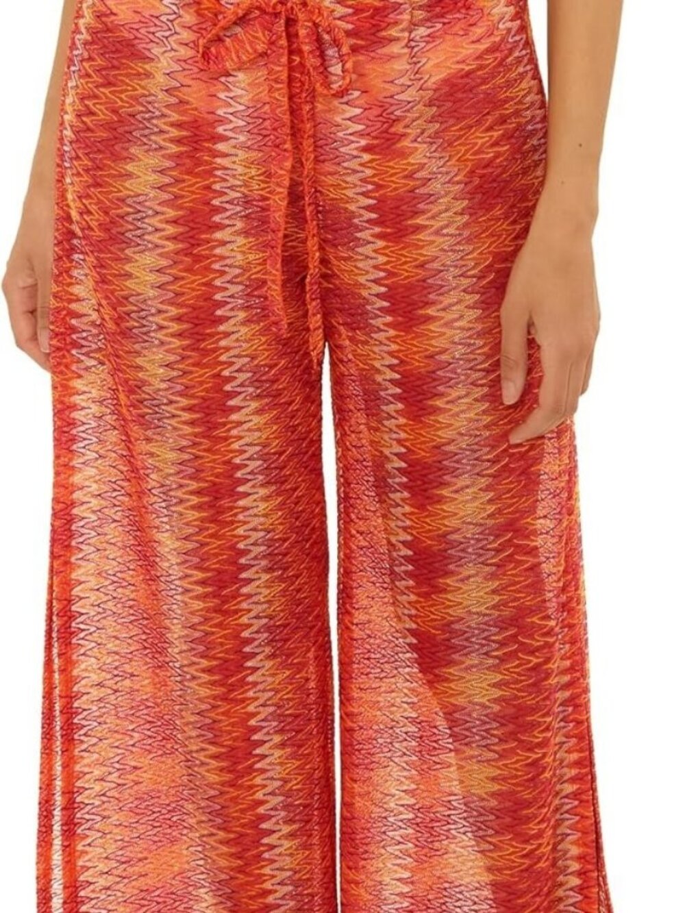 BECCA Rebecca Virtue Multi Way Pants Sz M Coral Pink Zigzag Coverup NWT MSRP $88